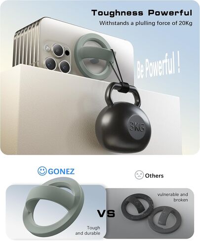 GONEZ Magnetic Phone Grip Compatible with MagSafe, Removable Silicone Loop Grip, Phone Ring Holder for Back of Phone for iPhone 17/16/15/14/13/12 Series, Stone in Saudi Arabia