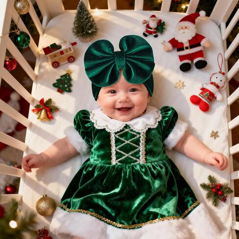 YanJie Hairband - Soft Velvet Baby Headbands with Big Bows, Leopard Color, Handmade for Baby Girls from Newborn to Toddler in Saudi Arabia