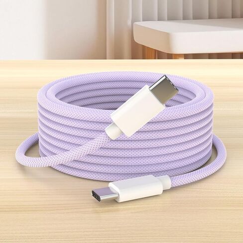 [MFi Certified] 10FT Long USB C to USB C Charging Cable Cord for iPhone 16/16 Plus/16 Pro/16 Pro Max/15/15 Plus/15 Pro/15 Pro Max/Galaxy/Pixel, 60W Woven iPhone 16 Charger Cord, Purple in Saudi Arabia