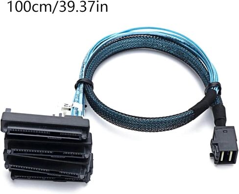 موصل ZEZEFUFU Mini SAS HDD SFF-8643 إلى 4 SFF-8482، ملحق بطول 1 متر in Saudi Arabia