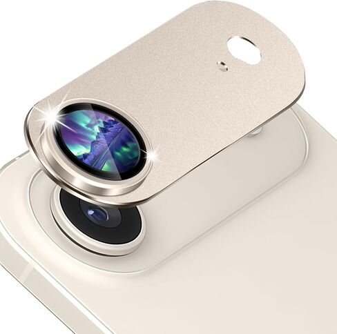 واقي عدسة الكاميرا لهاتف iPhone Air، [مضاد للخدش] [صديق للحافظة] [ملمس متجمد]، سبيكة ألومنيوم معدنية + زجاج مقسى، واقي عدسة لهاتف iPhone 17 Air - ذهبي تيتانيوم in Kuwait