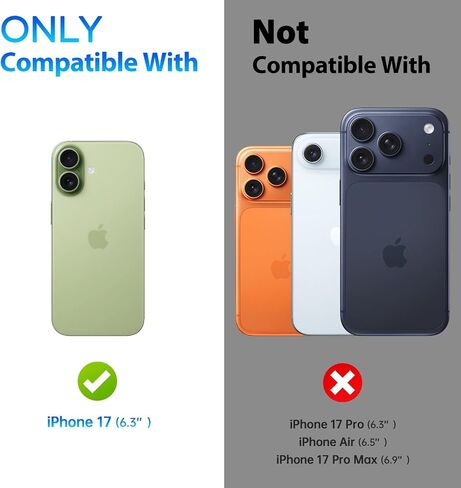 for iPhone 17 Camera Lens Protector - with Installation Tray, 9H Tempered Glass [Anti-Scratch] [Ultra HD Clear] Metal Individual Ring Camera Cover (Green Glitter) in Kuwait