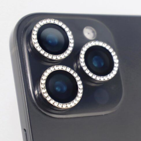 واقي عدسة الكاميرا لهاتف iPhone 16 / iPhone 16 Plus Bling Diamond حلقة معدنية من حجر الراين اللامع جوهرة من الزجاج المقوى ملحقات غطاء العدسة (فضي، لهاتف iPhone 16/16 Plus) in Saudi Arabia