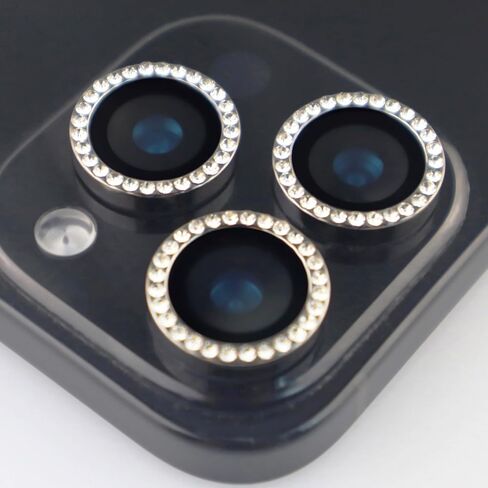 واقي عدسة الكاميرا لهاتف iPhone 16 / iPhone 16 Plus Bling Diamond حلقة معدنية من حجر الراين اللامع جوهرة من الزجاج المقوى ملحقات غطاء العدسة (فضي، لهاتف iPhone 16/16 Plus) in Saudi Arabia