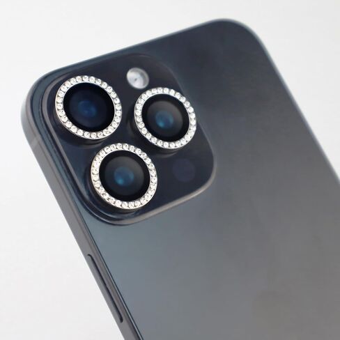 واقي عدسة الكاميرا لهاتف iPhone 16 / iPhone 16 Plus Bling Diamond حلقة معدنية من حجر الراين اللامع جوهرة من الزجاج المقوى ملحقات غطاء العدسة (فضي، لهاتف iPhone 16/16 Plus) in Saudi Arabia