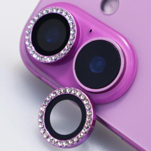 واقي عدسة الكاميرا لهاتف iPhone 16 / iPhone 16 Plus Bling Diamond حلقة معدنية من حجر الراين اللامع جوهرة من الزجاج المقوى ملحقات غطاء العدسة (فضي، لهاتف iPhone 16/16 Plus) in Kuwait