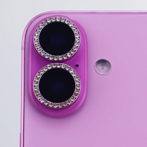 واقي عدسة الكاميرا لهاتف iPhone 16 / iPhone 16 Plus Bling Diamond حلقة معدنية من حجر الراين اللامع جوهرة من الزجاج المقوى ملحقات غطاء العدسة (فضي، لهاتف iPhone 16/16 Plus) in Kuwait