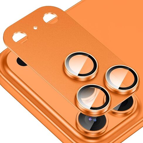 for iPhone 17 Pro Max Camera Lens Protector [Anti-Scratch] [Ultra HD Clear] [Strong Adhesion] Metal Aluminum Alloy Tempered Glass Camera Screen Cover(Cosmic Orange) in Kuwait