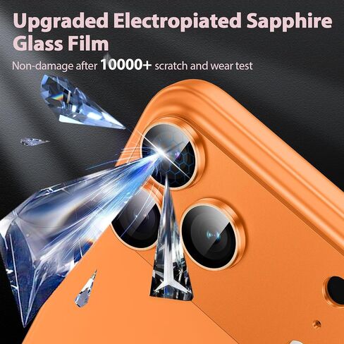 for iPhone 17 Pro Max Camera Lens Protector [Anti-Scratch] [Ultra HD Clear] [Strong Adhesion] Metal Aluminum Alloy Tempered Glass Camera Screen Cover(Cosmic Orange) in Kuwait