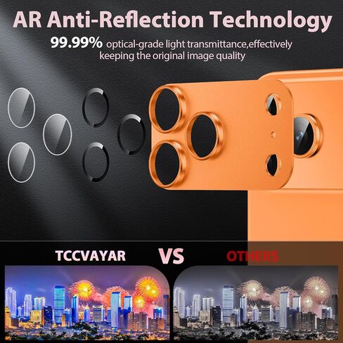 for iPhone 17 Pro Max Camera Lens Protector [Anti-Scratch] [Ultra HD Clear] [Strong Adhesion] Metal Aluminum Alloy Tempered Glass Camera Screen Cover(Cosmic Orange) in Kuwait