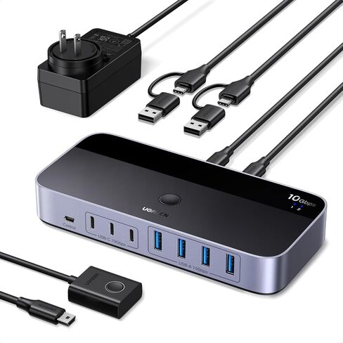 UGREEN 2-in 7-Out USB 3.2 Switch, 10 Gbps Switcher for A or C Computers Sharing All Devices(4 A+3 C) Keyboard Mouse Switch with Type C Converter Adapter,Power Adapter in Saudi Arabia