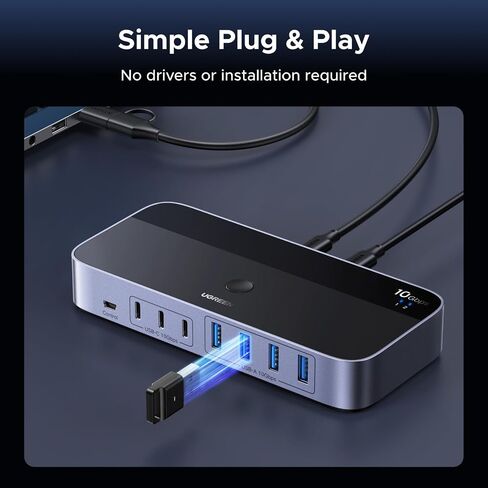 UGREEN 2-in 7-Out USB 3.2 Switch, 10 Gbps Switcher for A or C Computers Sharing All Devices(4 A+3 C) Keyboard Mouse Switch with Type C Converter Adapter,Power Adapter in Saudi Arabia