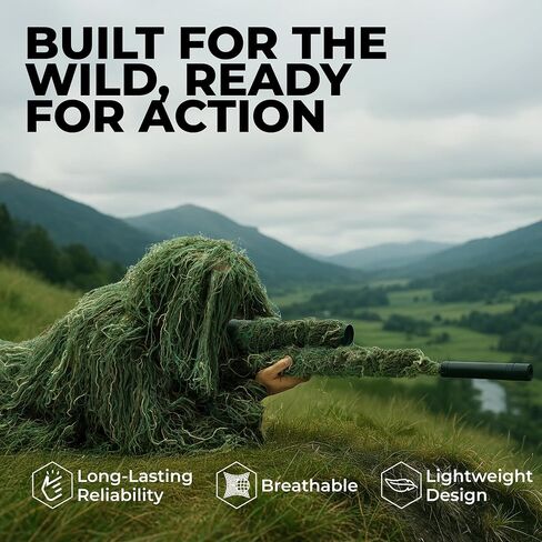 بدلة Tough Outfitters Ghillie للرجال - زي مموه ورقي - بدلة مورقة لصيد الديك الرومي - ملابس مموهة - تمويه فعال لأوراق الشجر للصيد - زي بوش - مجموعة تمويه للكبار in Kuwait