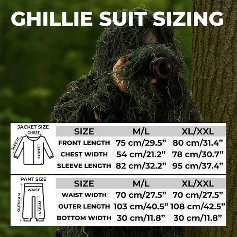 بدلة Tough Outfitters Ghillie للرجال - زي مموه ورقي - بدلة مورقة لصيد الديك الرومي - ملابس مموهة - تمويه فعال لأوراق الشجر للصيد - زي بوش - مجموعة تمويه للكبار in Kuwait