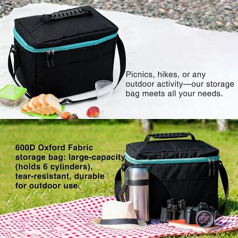 1 lb Propane Tank Carry Bag with Padding Mini Fuel ​Cylinder Carry Bags Case for 6-Pack ​Propane Tanks 16 OZ with Adjustable Strap in Saudi Arabia