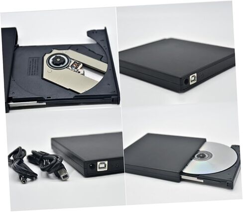 Portable USB External CD Rw Optical Drive Compact CD Burner with Plug and Play Compatible with Laptop and Desktop Black USB Mobile Optical Drive in Saudi Arabia