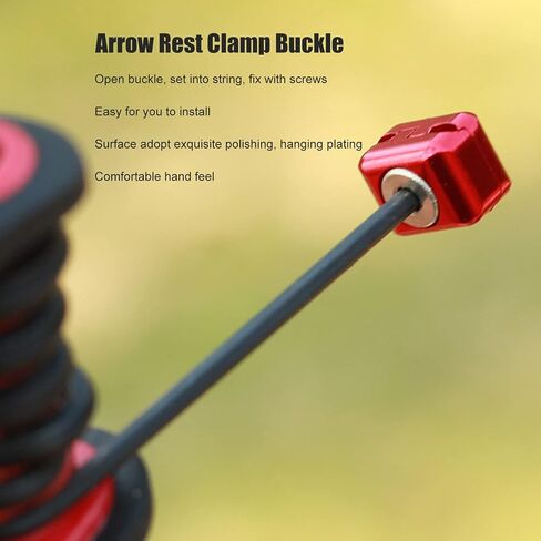 Qiilu Drop Away Arrow Rest Clamp Buckle Arrow Rest Clamp Buckle Aluminum Alloy Arrow Rest Cable Clamp Buckle Metal Fastener Clip Archery Bowstring Adjustment Knob for Compound Bow Drop in Saudi Arabia