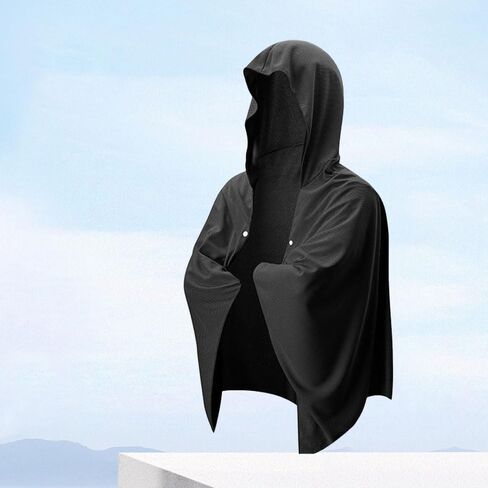 Cooling Hoodie Towel,Large-Sized Quick Drying for Face and Neck,Suitable for Sports, Camping, Beaches and Outdoor Activities,Black in Saudi Arabia
