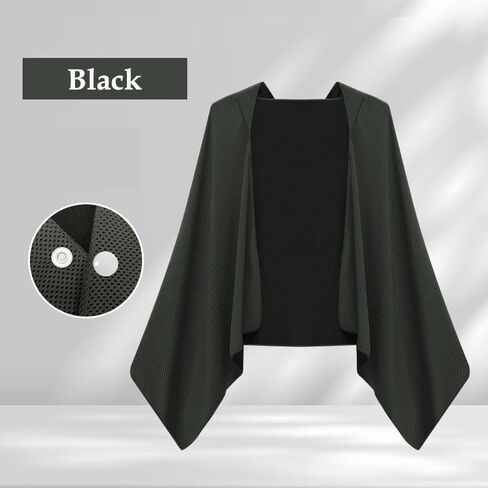 Cooling Hoodie Towel,Large-Sized Quick Drying for Face and Neck,Suitable for Sports, Camping, Beaches and Outdoor Activities,Black in Saudi Arabia
