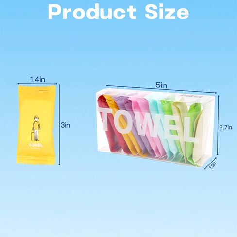 14Pcs Disposable Compressed Towels, Portable Compressed Towel Tablets, Thicker Super Absorbent Wash Cloths for Travel, Camping Wipes for Travel, Hiking & Home in Saudi Arabia
