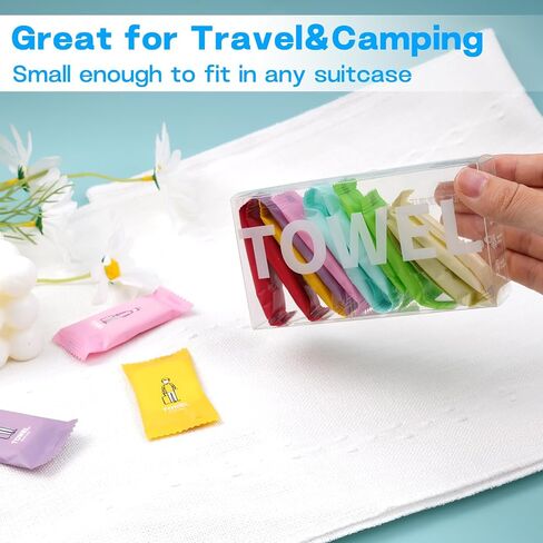 14Pcs Disposable Compressed Towels, Portable Compressed Towel Tablets, Thicker Super Absorbent Wash Cloths for Travel, Camping Wipes for Travel, Hiking & Home in Saudi Arabia