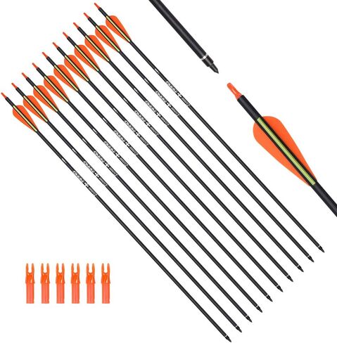 Carbon Arrow Hunting Arrows with 100 Grain Tip and Removable Tips for Archery Compound & Recurve & Traditional Bow Practice Shooting Targeting in Saudi Arabia