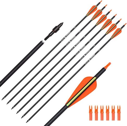 Carbon Arrow Hunting Arrows with 100 Grain Tip and Removable Tips for Archery Compound & Recurve & Traditional Bow Practice Shooting Targeting in Saudi Arabia