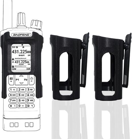 BAOFENG UV-32/DM-32 حافظة بمشبك حزام الاتصال اللاسلكي | ملحق بديل لحامل الراديو البلاستيكي المتين | حمل آمن سريع التركيب، مناسب بشكل آمن للاستخدام في الهواء الطلق والعمل (عبوة من قطعتين). in Saudi Arabia