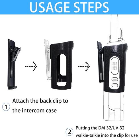 BAOFENG UV-32/DM-32 حافظة بمشبك حزام الاتصال اللاسلكي | ملحق بديل لحامل الراديو البلاستيكي المتين | حمل آمن سريع التركيب، مناسب بشكل آمن للاستخدام في الهواء الطلق والعمل (عبوة من قطعتين). in Saudi Arabia