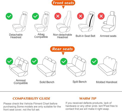 KEYOOG 2PCS Car Seat Covers Cushion, for Car Seat Office Chair, Prevent Seat Dirt, Thin and Breathable, Do Not Affect Seat Ventilation Functions, with Non Slip Bottom, 20.5"x19.3" Black in Saudi Arabia