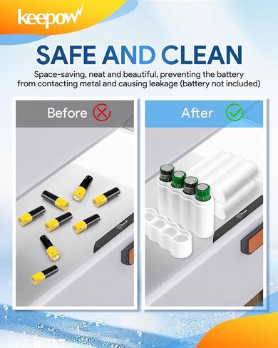 KEEPOW Battery Case Organizer for AA & AAA Batteries, Stackable or Mounted Vertical Storage Battery Dispenser for Home, Workshop, Garage, 2 Pack in Saudi Arabia