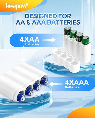 KEEPOW Battery Case Organizer for AA & AAA Batteries, Stackable or Mounted Vertical Storage Battery Dispenser for Home, Workshop, Garage, 2 Pack in Saudi Arabia