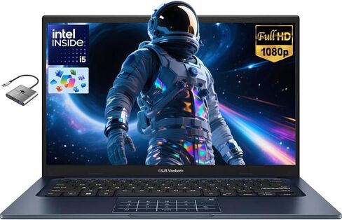 ASUS Vivobook 14" FHD Laptop, Intel 6-Core i3-1315U (Beat i7-1250U), 16GB RAM 1TB SSD, Laptop for College Students and Business with NumberPad, Long Battery, Private Webcam, Win 11, W/Accessories in Kuwait