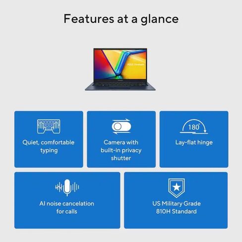 ASUS Vivobook 14" FHD Laptop, Intel 6-Core i3-1315U (Beat i7-1250U), 16GB RAM 1TB SSD, Laptop for College Students and Business with NumberPad, Long Battery, Private Webcam, Win 11, W/Accessories in Kuwait