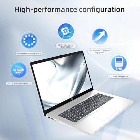 HP 15.6" FHD Touchscreen Laptop Computer for Student & Business, Intel 8-Core Processor, 16GB RAM, 512GB SSD, WiFi 6, Bluetooth 5.3, HDMI, Type-C, Windows 11 Pro & Accessoires, Blue in Saudi Arabia