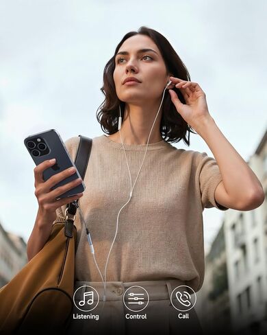2 حزمة من محول مقبس سماعة الرأس USB C إلى 3.5 ملم لهاتف iPhone 17/16/15/Pro Max/Plus، سلك كابل دونجل صوت Aux من النوع C متوافق مع iPad وSamsung Galaxy S25/24/S23/S22/S21، MacBook-White in Kuwait