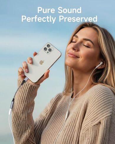 2 حزمة من محول مقبس سماعة الرأس USB C إلى 3.5 ملم لهاتف iPhone 17/16/15/Pro Max/Plus، سلك كابل دونجل صوت Aux من النوع C متوافق مع iPad وSamsung Galaxy S25/24/S23/S22/S21، MacBook-White in Kuwait