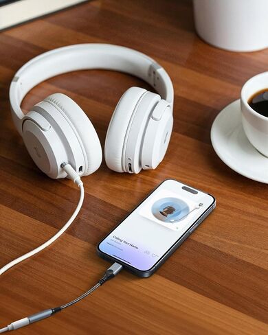 2 حزمة من محول مقبس سماعة الرأس USB C إلى 3.5 ملم لهاتف iPhone 17/16/15/Pro Max/Plus، سلك كابل دونجل صوت Aux من النوع C متوافق مع iPad وSamsung Galaxy S25/24/S23/S22/S21، MacBook-White in Kuwait