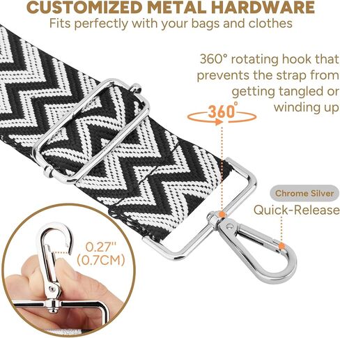 BAKKO 2" Wide Bag Shoulder Strap Replacement for Crossbody Handbags Purses Messenger Duffel Bags Silver Metal Hardware Adjustable Length from 31" to 57" - Jacquard Camouflage With Silver Metallic Yarn in Saudi Arabia