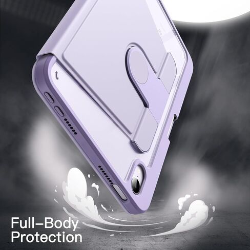 JETech Rotating Case for iPad mini (A17 Pro, 2024 Model, 7th Generation) / mini 6 (2021 Model, 6th Generation) with Pencil Holder, 360 Degree Rotation Protective Stand Cover Clear Back (Purple) in Saudi Arabia