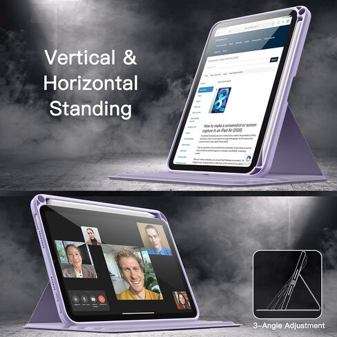 JETech Rotating Case for iPad mini (A17 Pro, 2024 Model, 7th Generation) / mini 6 (2021 Model, 6th Generation) with Pencil Holder, 360 Degree Rotation Protective Stand Cover Clear Back (Purple) in Saudi Arabia