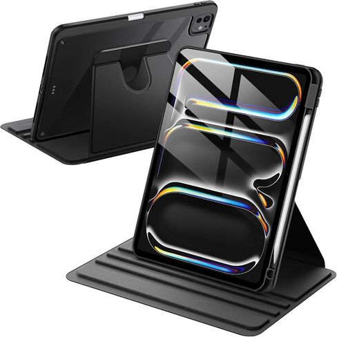 JETech Rotating Case for iPad mini (A17 Pro, 2024 Model, 7th Generation) / mini 6 (2021 Model, 6th Generation) with Pencil Holder, 360 Degree Rotation Protective Stand Cover Clear Back (Purple) in Saudi Arabia