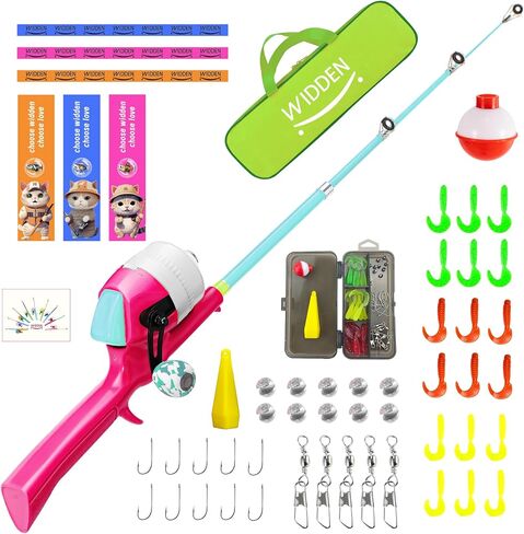 WIDDEN Kids Fishing Pole Set with Full Starter Kits for Toddler Boys Girls in Kuwait