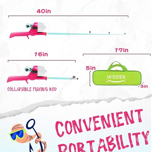 WIDDEN Kids Fishing Pole Set with Full Starter Kits for Toddler Boys Girls in Kuwait
