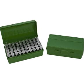 MTM 50 Round Flip-Top Ammo Box 25/32 Auto Cal (Green) in Saudi Arabia