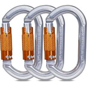 مشابك حلقة تسلق بقفل تلقائي معتمدة من CE، حلقة تسلق بقفل عالي التحمل على شكل 22KN O لتسلق الصخور وتسلق الجبال والإنقاذ in Kuwait