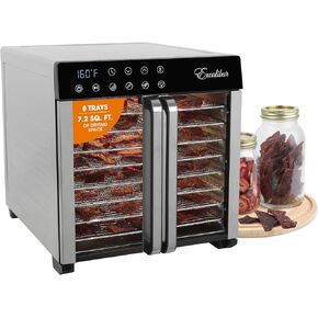 مجفف الطعام الكهربائي Excalibur Select Series 6-Tray مع التحكم في درجة الحرارة القابل للتعديل يتضمن صواني تجفيف مطلية بالكروم هيكل من الفولاذ المقاوم للصدأ وأبواب فرنسية زجاجية، 700 واط، أسود in Kuwait