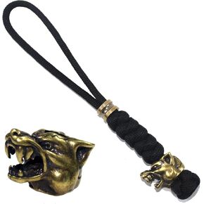 حبل باراكورد للسكين مع حبل باراكورد من النحاس على شكل رأس الذئب لأدوات السكين EDC، حبال تكتيكية in Kuwait