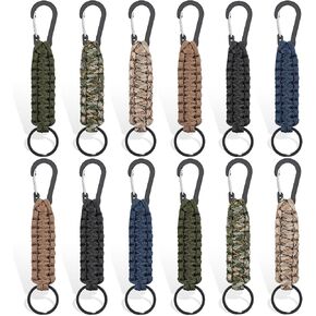 Gisafai 4/12/24/50 Pcs Paracord Keychain Bulk 550 Rope Lanyard with Carabiner, Man Women Outdoor Camping Fishing Hiking in Kuwait