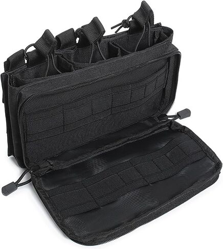 Tactical Mag Admin Pouch Molle Mag Pouch, Open Top Single/Double/Triple Magazine Pouch Holder Carrier for M4 M16 AK AR Glock M1911 92F 9mm Molle Utility Tool Pouch Medical EMT Organizer in Saudi Arabia